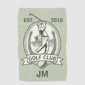Gepersonaliseerd golfclub monogram ontwerp met gol golfhanddoek (Voorkant)