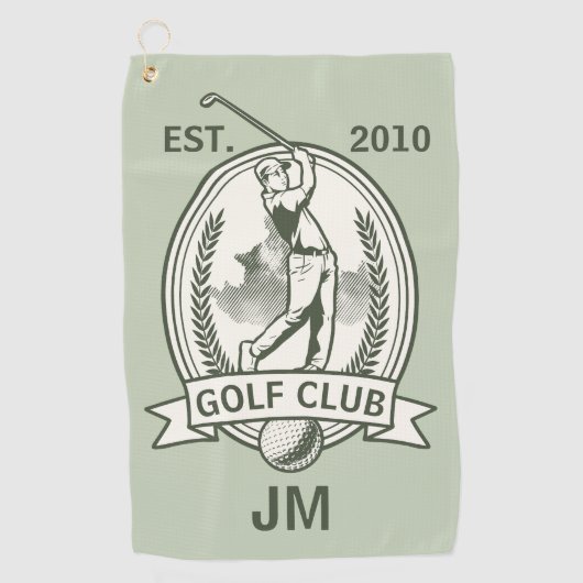 Gepersonaliseerd golfclub monogram ontwerp met gol golfhanddoek (Voorkant)