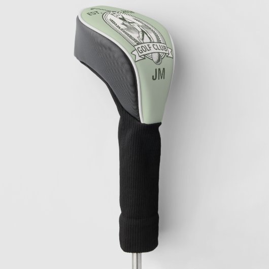 Gepersonaliseerd golfclub monogram ontwerp met gol golfheadcover (Schuin)