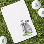 Gepersonaliseerd Golfer Monogram Golfhanddoek