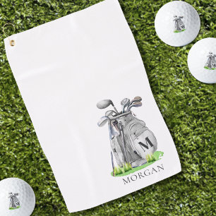 Gepersonaliseerd Golfer Monogram Golfhanddoek