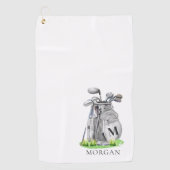 Gepersonaliseerd Golfer Monogram Golfhanddoek (Voorkant)