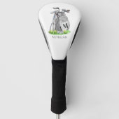 Gepersonaliseerd Golfer Monogram Golfheadcover (Voorkant)