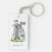 Gepersonaliseerd Golfer Monogram Sleutelhanger (achterkant)
