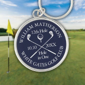 Gepersonaliseerd golfgat in One Navy Blue Sleutelhanger