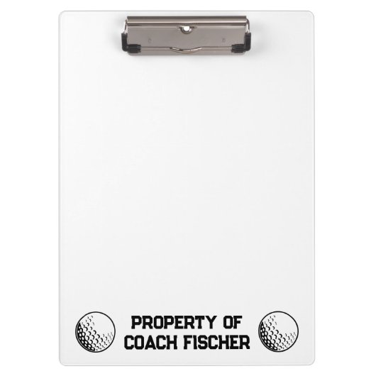 Gepersonaliseerd golfklembord klembord (Voorkant)