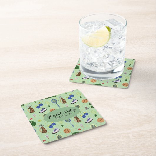 Gepersonaliseerd golfthema kartonnen onderzetters (Insitu)