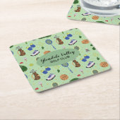 Gepersonaliseerd golfthema kartonnen onderzetters (Schuin)