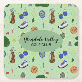 Gepersonaliseerd golfthema kartonnen onderzetters