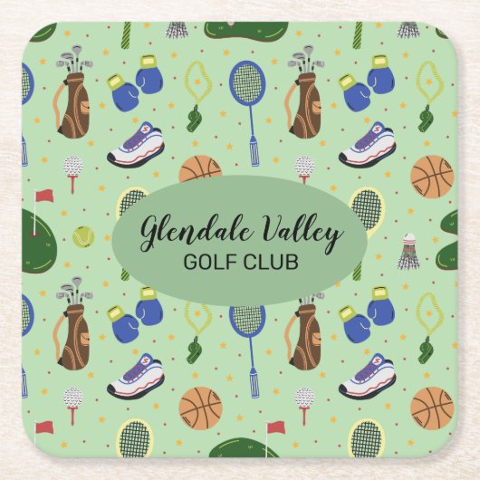 Gepersonaliseerd golfthema kartonnen onderzetters (Voorkant)
