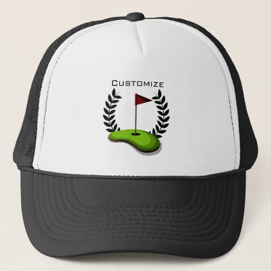 Gepersonaliseerd Golfthema Trucker Pet (Voorkant)