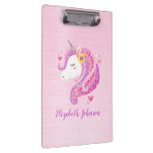 Gepersonaliseerd goochelroze glitter Unicorn gezic Klembord (Rechts)