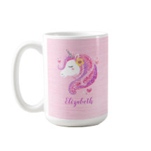 Gepersonaliseerd goochelroze glitter Unicorn gezic