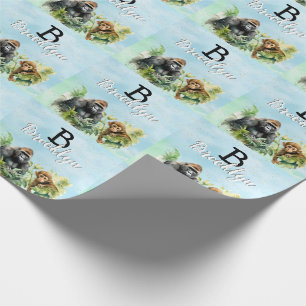 Gepersonaliseerd Gorilla Chimpanzee Oerwoud Monogr Cadeaupapier