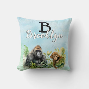 Gepersonaliseerd Gorilla Chimpanzee Oerwoud Monogr Kussen
