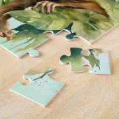 Gepersonaliseerd Gorilla Chimpanzee Oerwoud Monogr Legpuzzel (Zijkant)