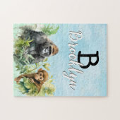 Gepersonaliseerd Gorilla Chimpanzee Oerwoud Monogr Legpuzzel (Horizontaal)