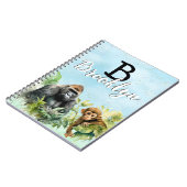 Gepersonaliseerd Gorilla Chimpanzee Oerwoud Monogr Notitieboek (Linkerzijde)