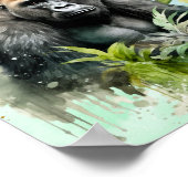 Gepersonaliseerd Gorilla Chimpanzee Oerwoud Monogr Poster (Hoek)