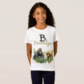 Gepersonaliseerd Gorilla Chimpanzee Oerwoud Monogr T-shirt (Voorkant volledig)