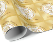 Gepersonaliseerd Goud, 50e Jubileum inpakpapier (Rol Hoek)