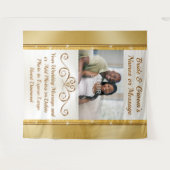 Gepersonaliseerd goud, bruiloft foto muur achtergr wandkleed (Voorkant (horizontaal))