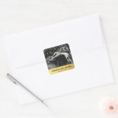 Gepersonaliseerd Goud DANK U Hart Bruiloft | FOTO Vierkante Sticker (Envelop)