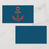 Gepersonaliseerd goud en anker van de rode kapitei visitekaartje (Voorkant / Achterkant)