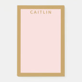 Gepersonaliseerd goud en Blush Pink Post-it® Notes (Voorkant)