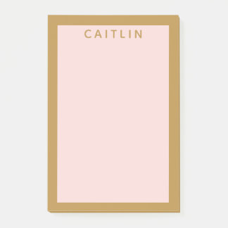 Gepersonaliseerd goud en Blush Pink Post-it® Notes