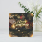 Gepersonaliseerd goud en rood Elegant Vrolijk Kers Feestdagenkaart (Staand voorkant)