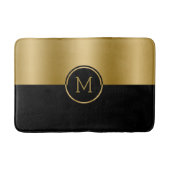 Gepersonaliseerd goud en zwart geometrisch ontwerp badmat (Voorkant)
