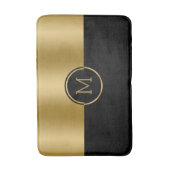 Gepersonaliseerd goud en zwart geometrisch ontwerp badmat (Voorkant Verticaal)