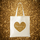 Gepersonaliseerd goud glitter love canvas tas