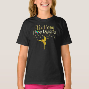 GEPERSONALISEERD GOUD IK HOU VAN DANSEN T SHIRT