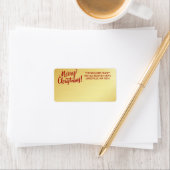 Gepersonaliseerd Goud Merry Christmas Mailing Labe Etiket (Insitu)