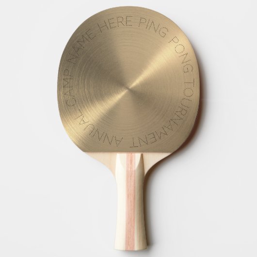Gepersonaliseerd goud Metallic Tafeltennisbatje (Achterkant)