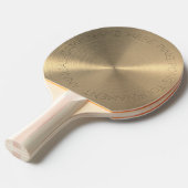 Gepersonaliseerd goud Metallic Tafeltennisbatje (Voorkant Gekanteld)
