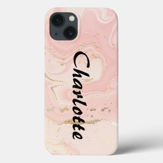 Gepersonaliseerd Goud Roze Marmer Case-Mate iPhone Case (Achterkant)