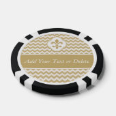 Gepersonaliseerd goud wit Fleur de Lis Chevron Poker Chips (Enkel)