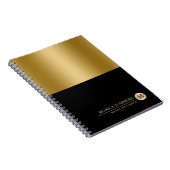 Gepersonaliseerd Goud & Zwart Splits-scherm Notitieboek (Rechterzijde)