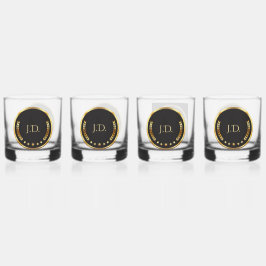Gepersonaliseerd Goud & Zwart Whiskey Glas