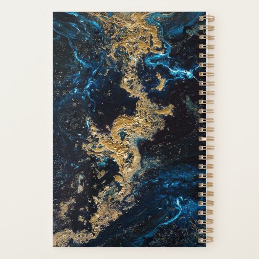 Gepersonaliseerd Goudblauw MARMER Agenda Dagelijks (Achterkant)