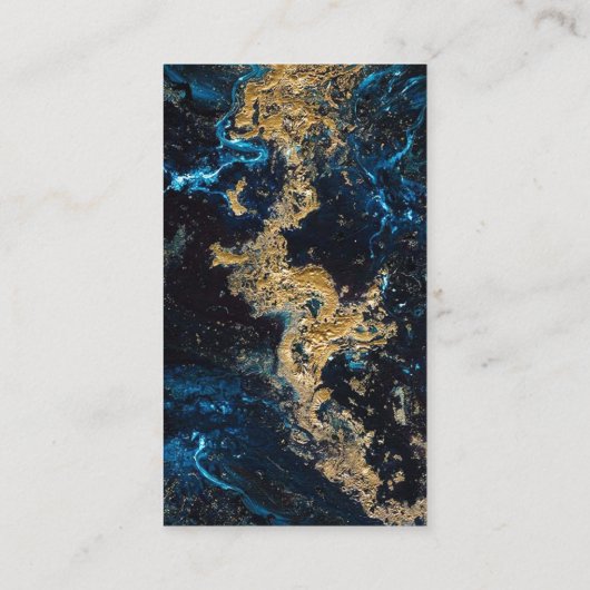 Gepersonaliseerd goudblauwe MERKBARE Visitekaartje (Achterkant)