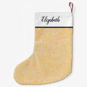 Gepersonaliseerd gouden bloemenpatroon kleine kerstsok (Achterkant)