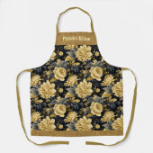 gepersonaliseerd gouden bloemig Schort (Voorkant)