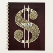 Gepersonaliseerd gouden dollarteken planner (Voorkant)