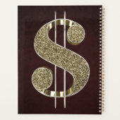 Gepersonaliseerd gouden dollarteken planner (Achterkant)