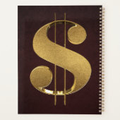 Gepersonaliseerd gouden dollarteken planner (Achterkant)