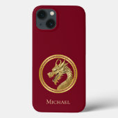 Gepersonaliseerd-gouden draak- Case-Mate iPhone case (Achterkant)